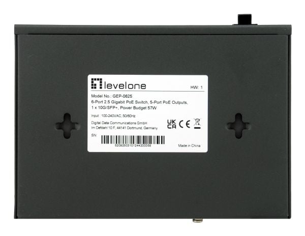 LevelOne GEP-0625, Uhåndtert, 2.5G Ethernet (100/1000/2500), Full tosidig, Strøm over Ethernet (PoE)