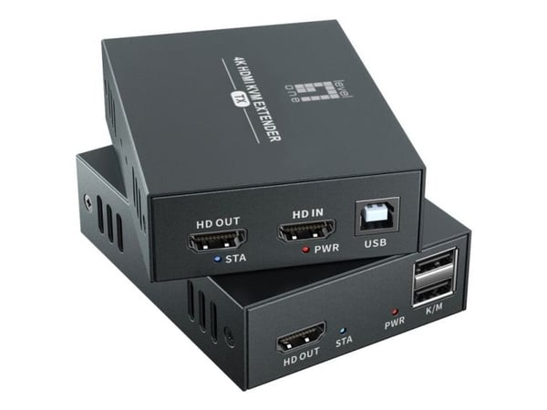 LevelOne HVE-8111, 3840 x 2160 piksler, AV-sender og -mottaker, 100 m, Koblet med ledninger (ikke trådløs), Svart, HDCP