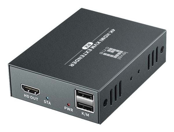 LevelOne HVE-8111, 3840 x 2160 piksler, AV-sender og -mottaker, 100 m, Koblet med ledninger (ikke trådløs), Svart, HDCP