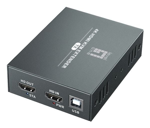 LevelOne HVE-8111, 3840 x 2160 piksler, AV-sender og -mottaker, 100 m, Koblet med ledninger (ikke trådløs), Svart, HDCP