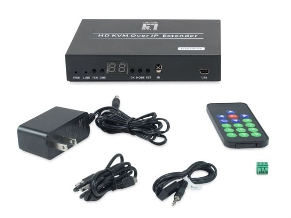 LevelOne HVE-6701T - Video/lyd/infrarød/USB/seriellforlenger - sender - HDMI - over CAT 5e/6/7 - opp til 150 m