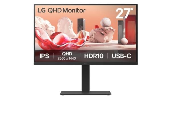 LG 27BA75QB-B - LED-skjerm - 27" - 2560 x 1440 QHD @ 100 Hz - IPS - 350 cd/m² - 1000:1 - HDR10 - 5 ms - HDMI, DisplayPort, USB-C - høyttalere - svart