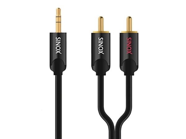 Sinox ULTRAHD - Lydkabel - mini-phone stereo 3.5 mm hann til RCA hann - 75 cm - svart