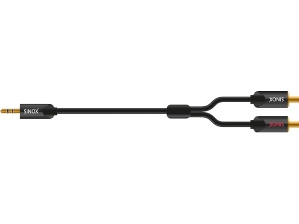 Sinox ULTRAHD - Lydkabel - mini-phone stereo 3.5 mm hann til RCA hann - 75 cm - svart