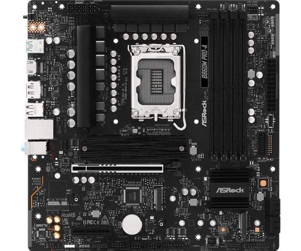 ASRock B860M Pro-A - Hovedkort - micro ATX - LGA1851-sokkel - B860 Chipset - USB-C 3.2 Gen 2x2, USB-C 3.2 Gen 1, USB 3.2 Gen 1 - 2.5 Gigabit LAN - ...