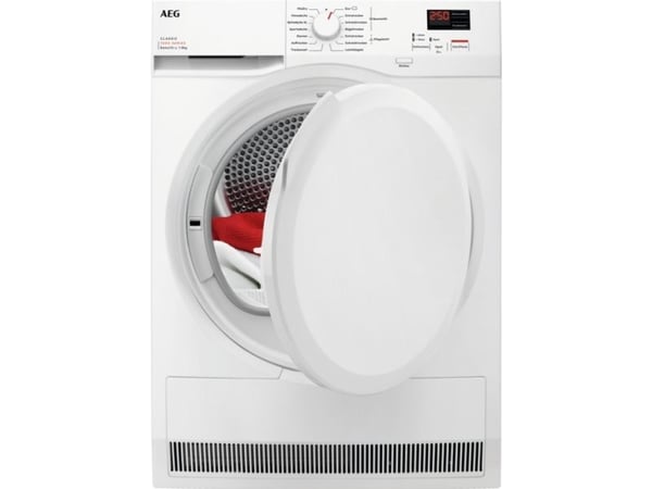 AEG Series 7000 TR7C40588, Frittstående, Frontmatet, Varme pumpe, Hvit, Knapper, Riktig/Høyre