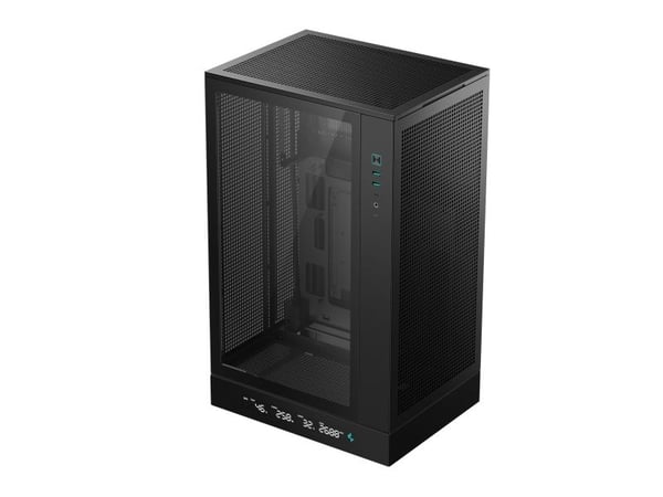DeepCool CH270 DIGITAL - MT - micro ATX - sidepanel med vindu (herdet glass) - ingen strømforsyning (ATX / PS/2) - svart - USB/lyd