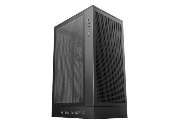 DeepCool CH270 DIGITAL - MT - micro ATX - sidepanel med vindu (herdet glass) - ingen strømforsyning (ATX / PS/2) - svart - USB/lyd
