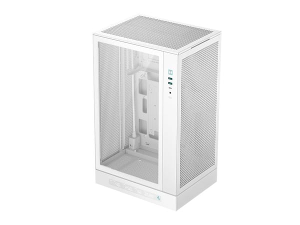 DeepCool CH270 DIGITAL WH - Mini - micro ATX - sidepanel med vindu (herdet glass) - ingen strømforsyning (ATX / PS/2) - hvit - USB/lyd