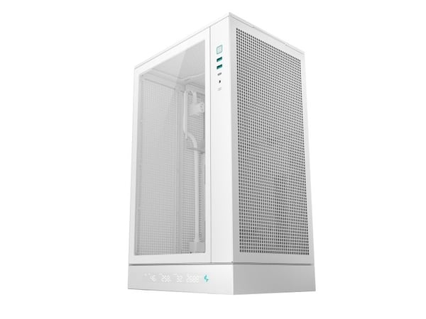 DeepCool CH270 DIGITAL WH - Mini - micro ATX - sidepanel med vindu (herdet glass) - ingen strømforsyning (ATX / PS/2) - hvit - USB/lyd