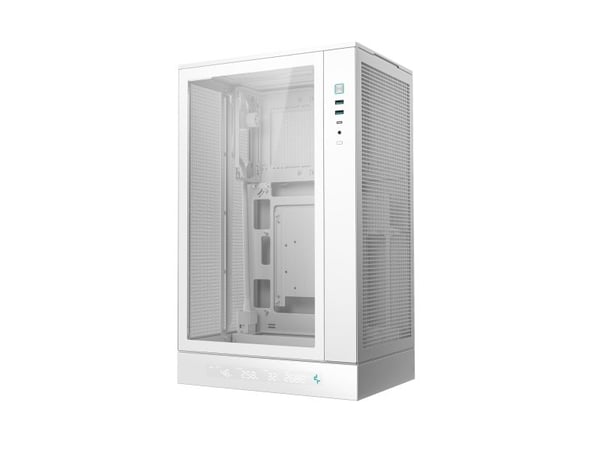 DeepCool CH270 DIGITAL WH - Mini - micro ATX - sidepanel med vindu (herdet glass) - ingen strømforsyning (ATX / PS/2) - hvit - USB/lyd