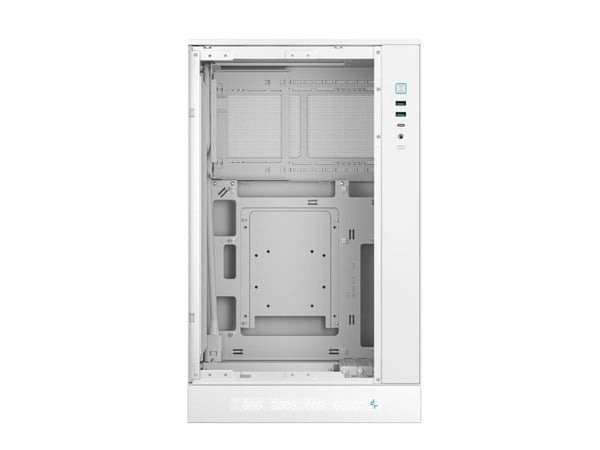 DeepCool CH270 DIGITAL WH - Mini - micro ATX - sidepanel med vindu (herdet glass) - ingen strømforsyning (ATX / PS/2) - hvit - USB/lyd