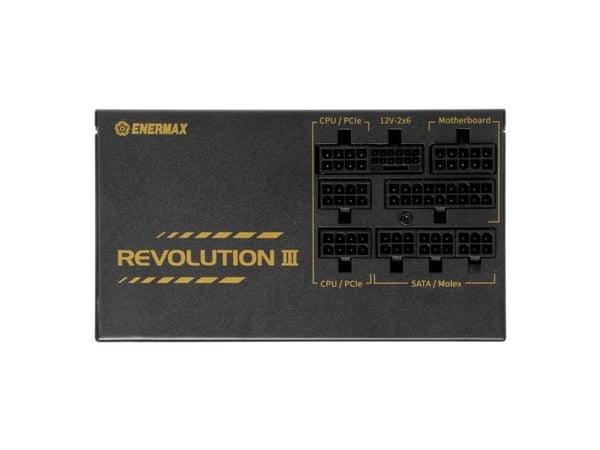 ENERMAX REVOLUTION III ATX3.1 PCI-e 5.1 650W strømforsyning 80Plus Gold fullmodulær 120mm FDB-vifte 105C Japansk caps 7J. produsentens garanti