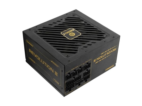 ENERMAX REVOLUTION III ATX3.1 PCI-e 5.1 750W strømforsyning 80Plus Gold fullmodulær 120mm FDB vifte 105C Japansk caps 7J. produsentens garanti