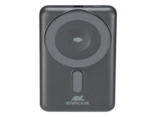Rivacase VA2607, 5000 mAh, Lithium Polymer (LiPo), Trådløs lading, 3,7 V, 22,5 W, Sort, Grå