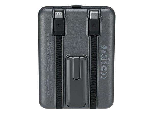 Rivacase VA2607, 5000 mAh, Lithium Polymer (LiPo), Trådløs lading, 3,7 V, 22,5 W, Sort, Grå