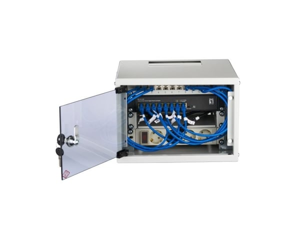 EFB Elektronik WGB-1004GR.30-SET1, Veggmonterbar hylle, 4U, 30 kg, Grå