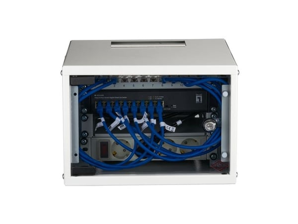 EFB Elektronik WGB-1004GR.30-SET1, Veggmonterbar hylle, 4U, 30 kg, Grå