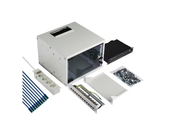 EFB Elektronik WGB-1004GR.30-SET1, Veggmonterbar hylle, 4U, 30 kg, Grå