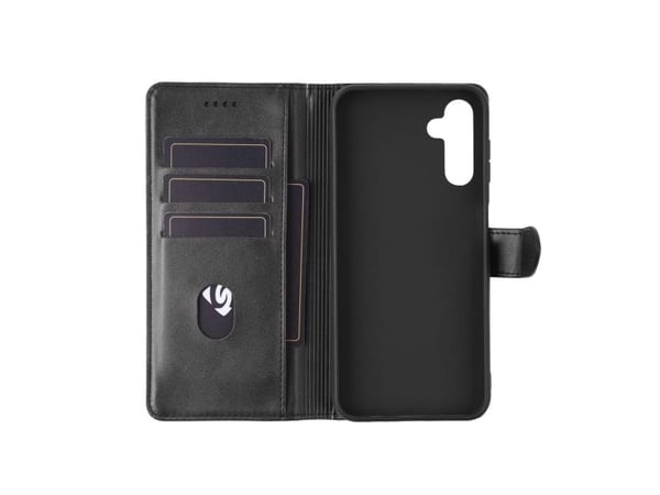 eSTUFF WALES - Flipomslag til mobiltelefon - polyuretan (PU) - sort - for Samsung Galaxy A16, A16 5G