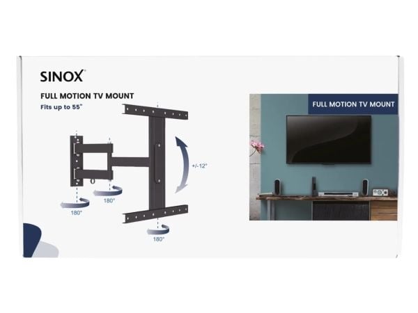 Sinox One - Brakett - justerbar arm - for LCD-skjerm - svart - skjermstørrelse: 32"-55" - veggmonterbar