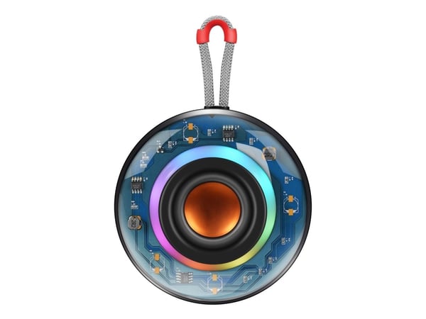 Streetz Gjennomsiktig bluetooth-høyttaler med TWS og LED-lyseffekter, 5 W, 5 W, 100 - 20000 Hz, 4 O, 75 dB, Trådløs, 10 m