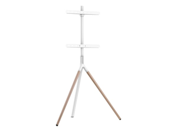 Sinox Tripod TV-golvstativ med svängbar topp. 45"-65". Ljust trä/vit, 114,3 cm (45"), 165,1 cm (65"), 200 x 200 mm, 400 x 400 mm, 140°, Vit