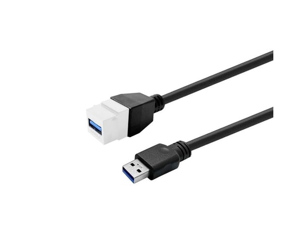 VivoLink Pro - USB-jatkojohto - USB Type A (naaras) keystone - USB Type A (uros) - USB 3.2 Gen 1 - 5 V - 1 A - 3 m - aktiivinen - valkoinen - valko...
