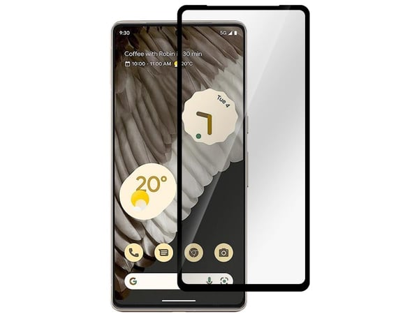 eSTUFF Titan Shield - Skjermbeskyttelse for mobiltelefon - full deksel - glass - rammefarge svart - for Google Pixel 9A