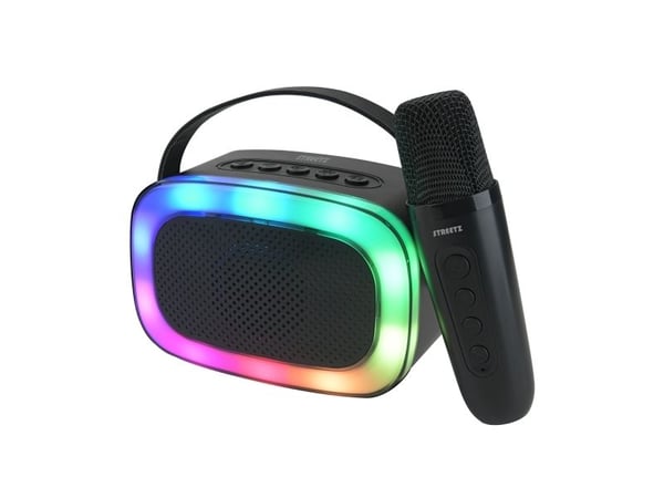 Streetz K100-BLK, 5 W, Trådlös, 10 m, USB Type-C, Bärbar monohögtalare, Svart