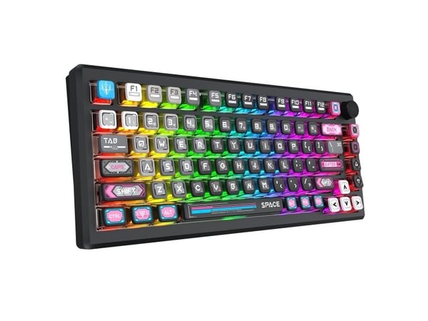 REDRAGON K732MC-RGB-PRO URANUS PRO, 65%, Trådløs, USB + RF Wireless + Bluetooth, Mekanisk nøkkelbryter, QWERTY, Sort