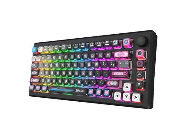 REDRAGON K732MC-RGB-PRO URANUS PRO, 65%, Trådløs, USB + RF Wireless + Bluetooth, Mekanisk nøkkelbryter, QWERTY, Sort