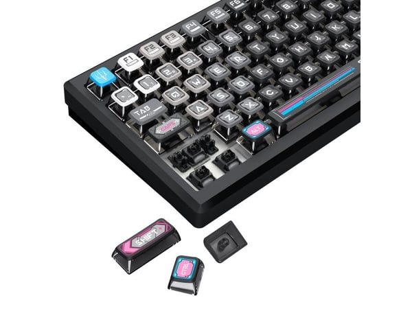 REDRAGON K732MC-RGB-PRO URANUS PRO, 65%, Trådløs, USB + RF Wireless + Bluetooth, Mekanisk nøkkelbryter, QWERTY, Sort