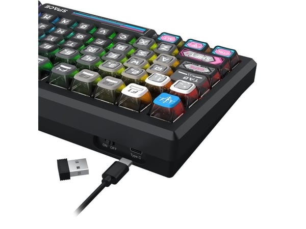 REDRAGON K732MC-RGB-PRO URANUS PRO, 65%, Trådløs, USB + RF Wireless + Bluetooth, Mekanisk nøkkelbryter, QWERTY, Sort