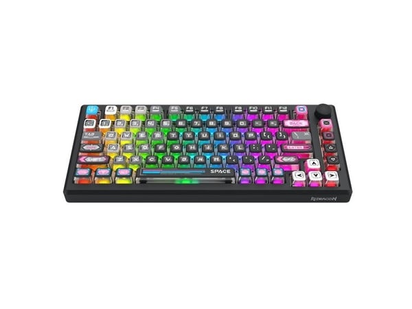 REDRAGON K732MC-RGB-PRO URANUS PRO, 65%, Trådløs, USB + RF Wireless + Bluetooth, Mekanisk nøkkelbryter, QWERTY, Sort