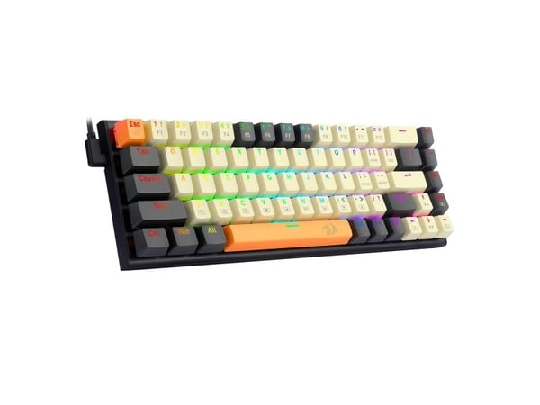 REDRAGON K633CGO-RGB Ryze, Kabel, USB, Mekaniska tangentbrytare, Svart, Vit