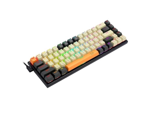 REDRAGON K633CGO-RGB Ryze, Kabel, USB, Mekaniska tangentbrytare, Svart, Vit