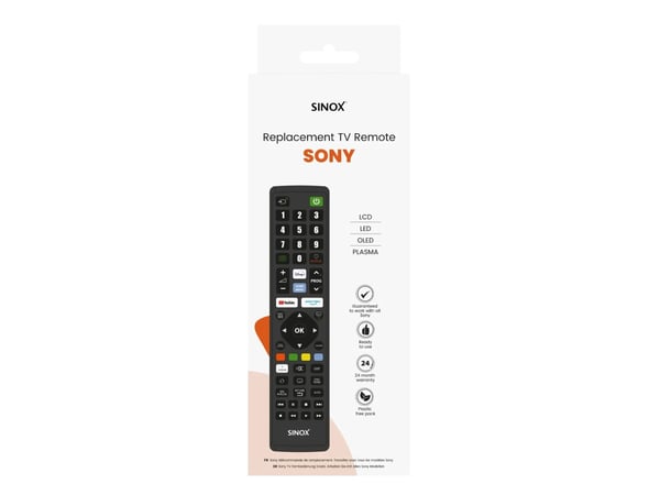 Sinox SXR1230, TV, RF kabel-fri, Trykknapper, Svart