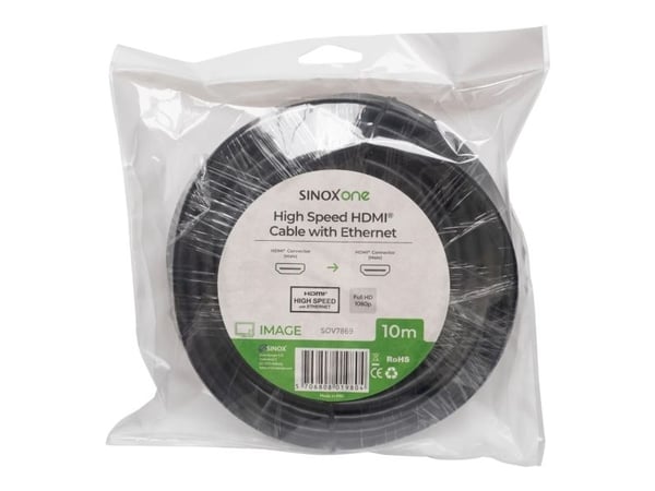 Sinox One - High Speed - HDMI-kabel - HDMI hann til HDMI hann - 10 m - 1080p-støtte