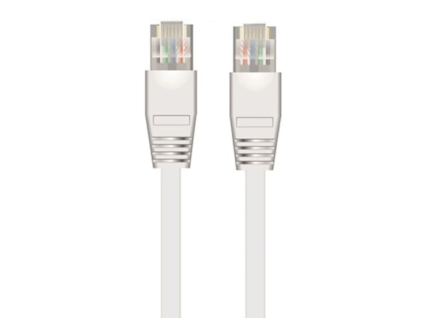 Sinox - Nettverkskabel - RJ-45 (hann) til RJ-45 (hann) - 5 m - FTP - CAT 6 - med støvel, flat - hvit