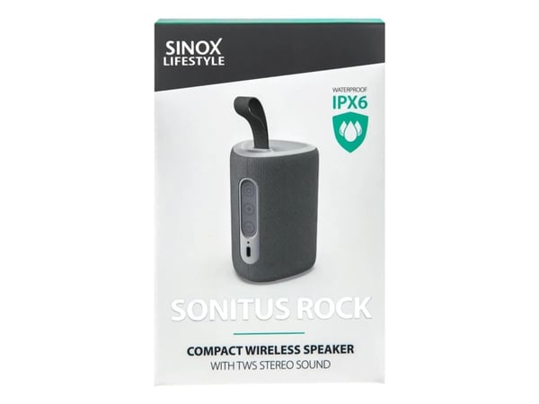Sinox SXL4021, 6 W, Trådløs, 10 m, Bærbar monohøyttaler, Grå, Cylinder