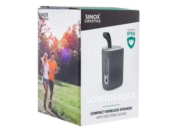 Sinox SXL4021, 6 W, Trådløs, 10 m, Bærbar monohøyttaler, Grå, Cylinder