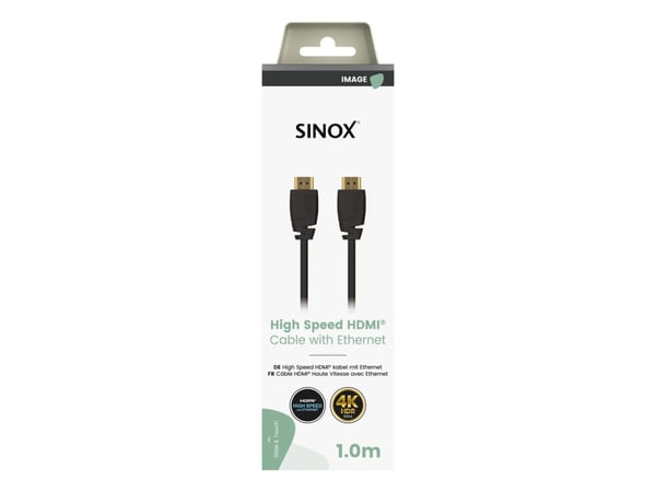 Sinox SOV03061, 1 m, HDMI Type A (Standard), HDMI Type A (Standard), 18 Gbit/s, Audio Return Channel (ARC), Black