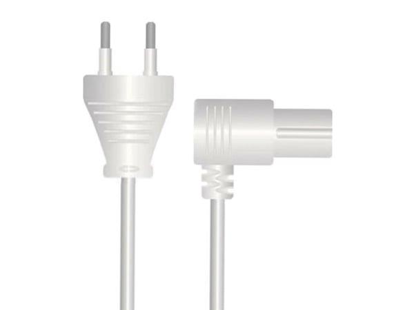 Sinox i-Media - Strømkabel - 2-polet (han) til IEC 60320 C7 vinklet - 230 V - 2.5 A - 1.5 m - hvid