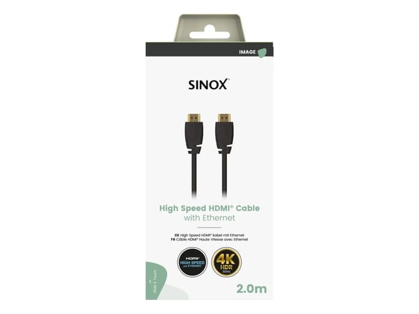 Sinox SOV03062, 2 m, HDMI Type A (Standard), HDMI Type A (Standard), 18 Gbit/s, Audio Return Channel (ARC), Black