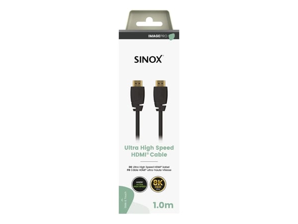 Sinox SXV03071, 1 m, HDMI Typ A (standard), HDMI Typ A (standard), 48 Gbit/s, Svart