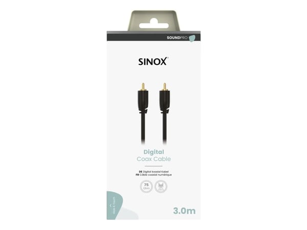 Sinox SXA05803, 3 m, koaksiaali, koaksiaali, musta