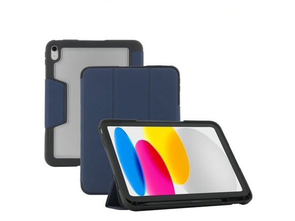 Mobilis - Lommebok for nettbrett - robust - med gjennomsiktig bakside og forsterkede hjørner - blå - 11" - for Apple 10.9-inch iPad Wi-Fi, Wi-Fi + ...