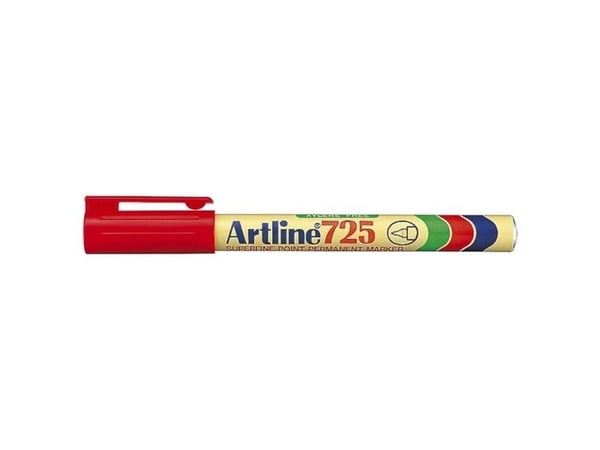 Artline 725, Rød, Konisk tupp, Flerfarget, Plastikk, Fint, 0,4 mm