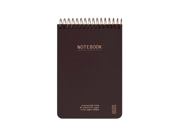 KOZO anteckningsbok A6 Premium Coffee - (6 st.)
